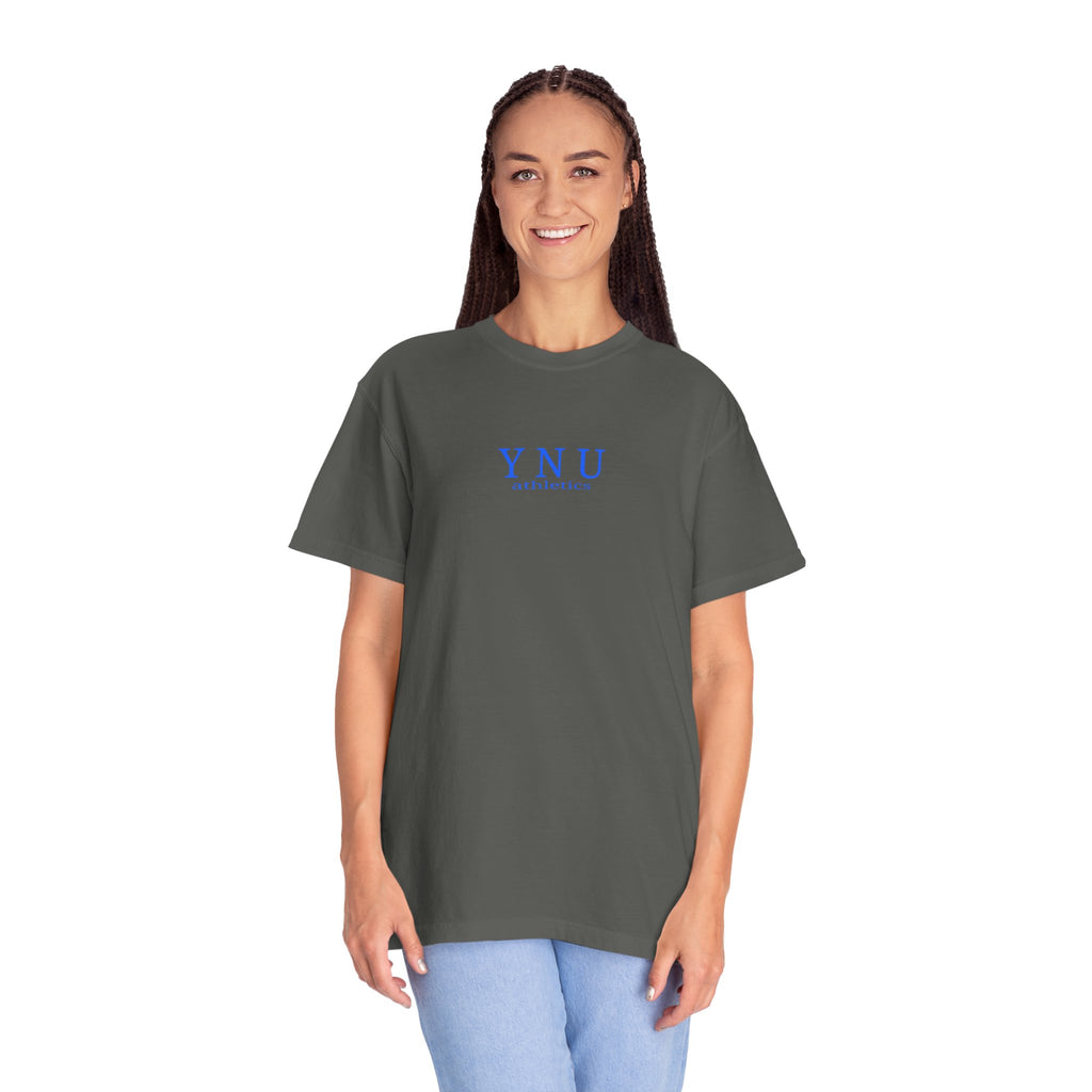 Why Not You? YNU Athletics Graphic T-Shirt: OCEAN BLUE