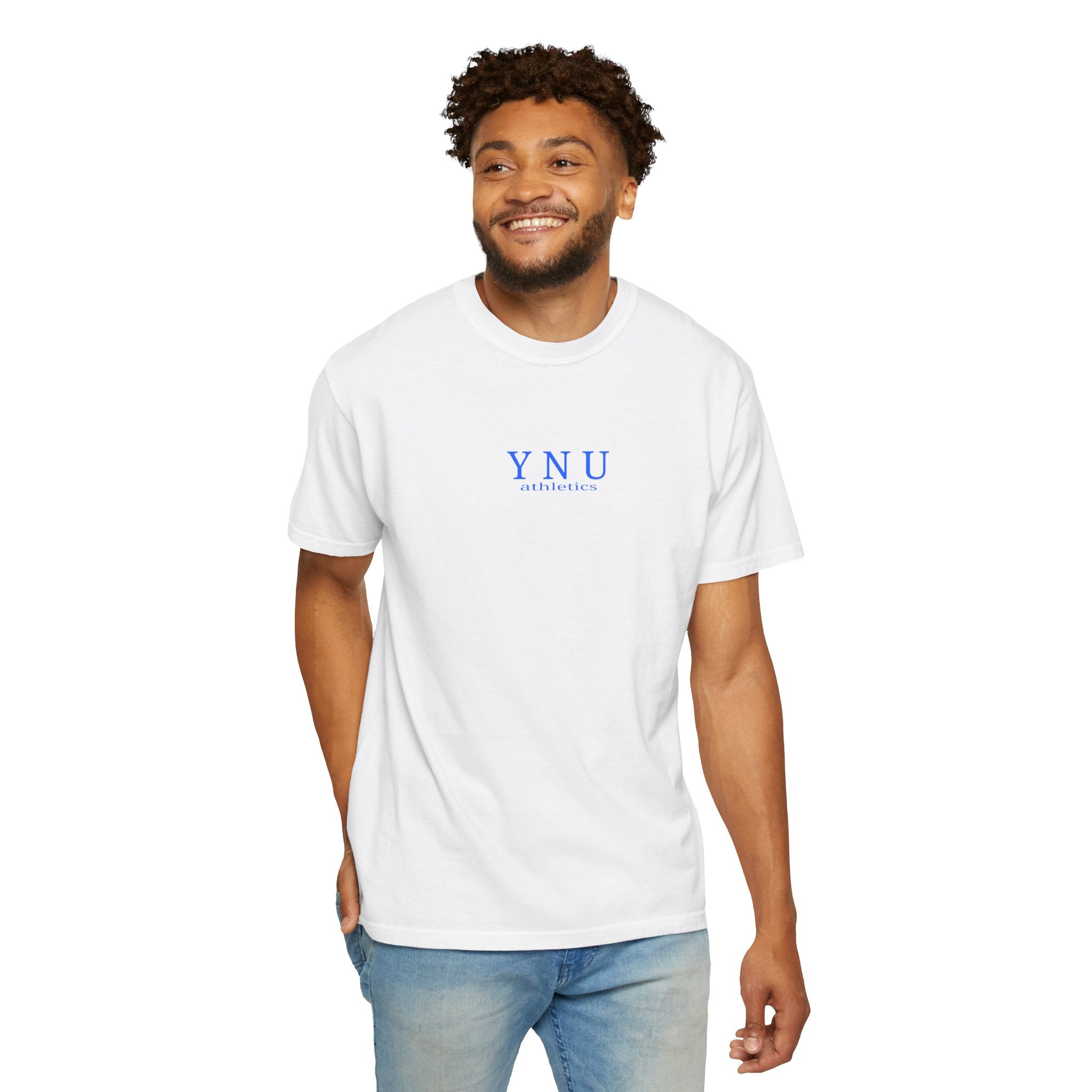 Why Not You? YNU Athletics Graphic T-Shirt: OCEAN BLUE
