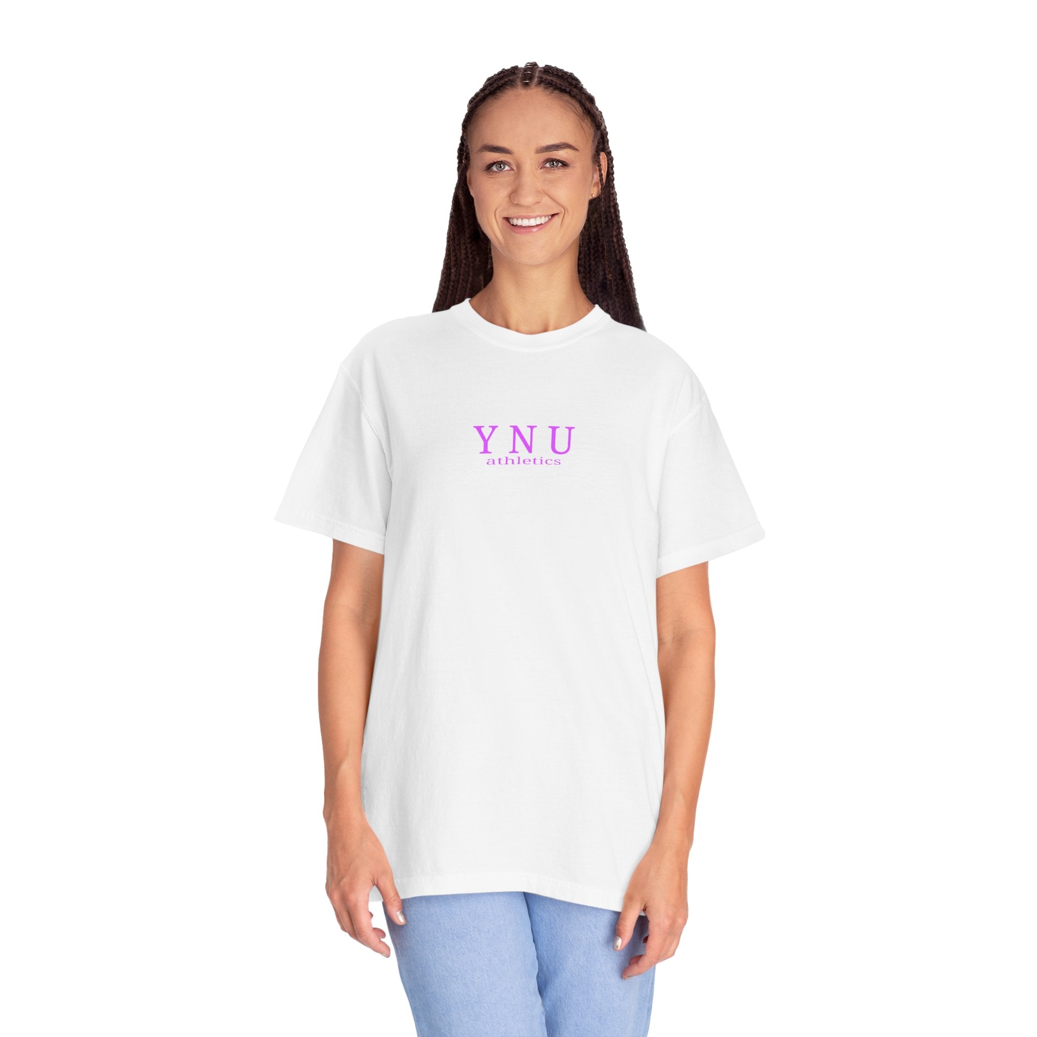 Why Not You? YNU Athletics Graphic T-Shirt: VIBRANT PINK