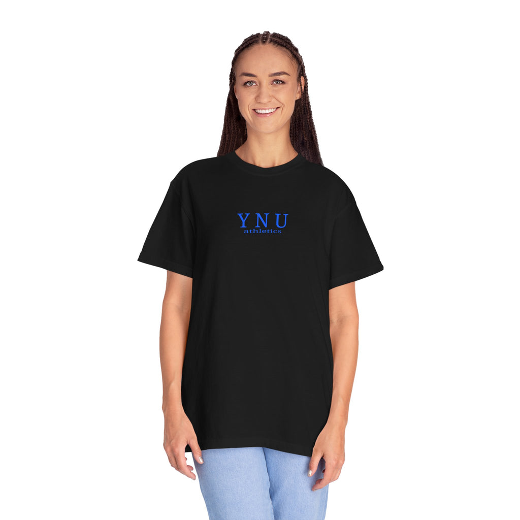 Why Not You? YNU Athletics Graphic T-Shirt: OCEAN BLUE