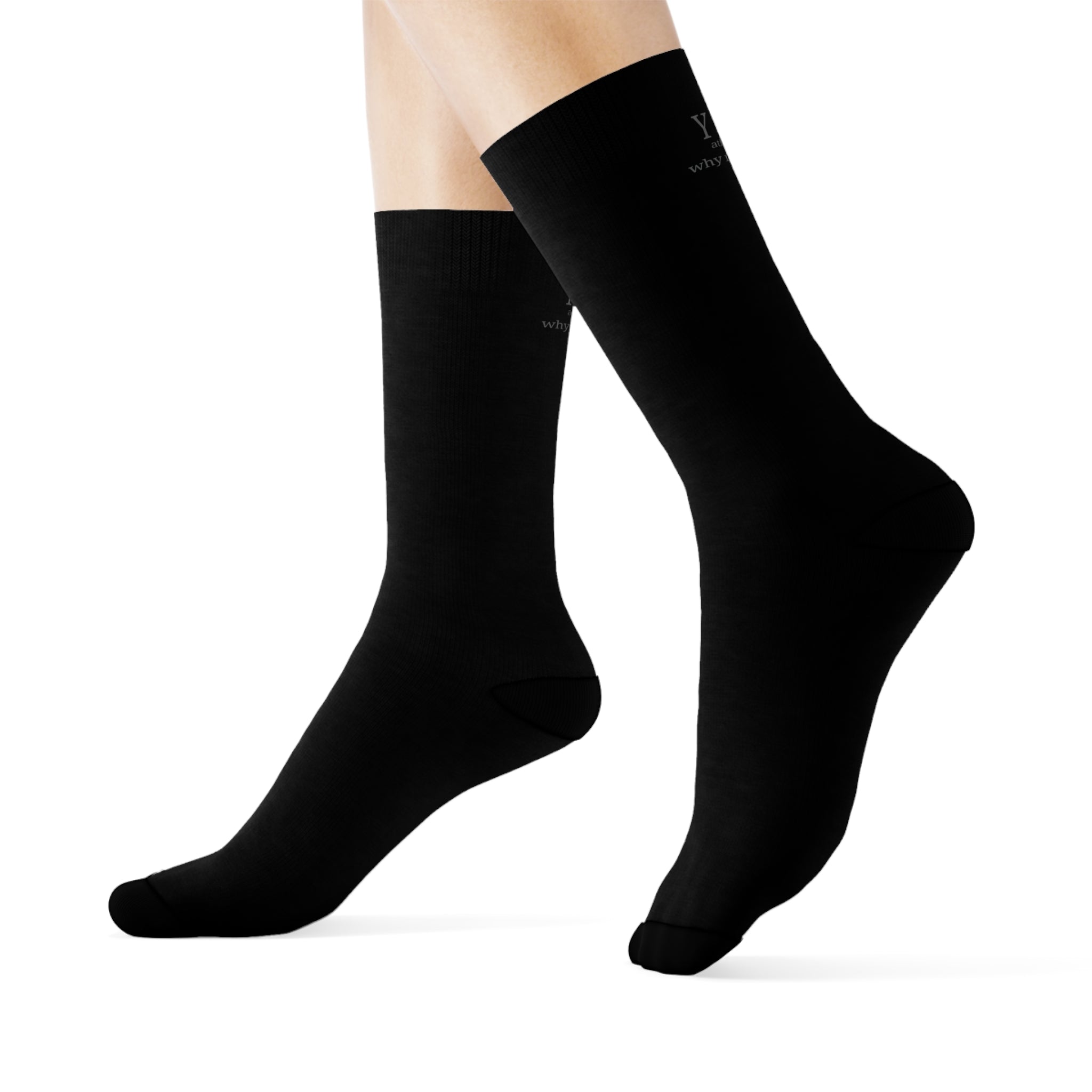 YNU Athletics - why not you? Black Crew Socks