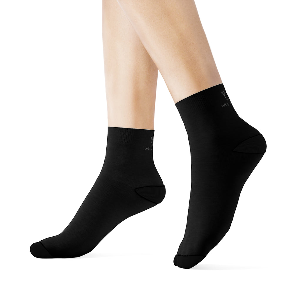 YNU Athletics - why not you? Black Crew Socks